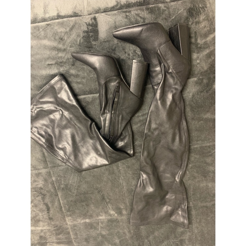 PRETTYLITTLETHINGS Thigh high pleather boots